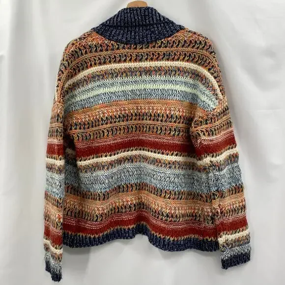 Anthropologie knitted and knotted striped colorful cardigan sweater - Picture 4 of 4